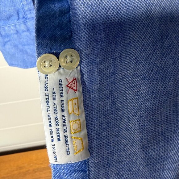 YSL Yves Saint Laurent Menswear Vintage Size L Blue Dress Shirt - Picture 7 of 7